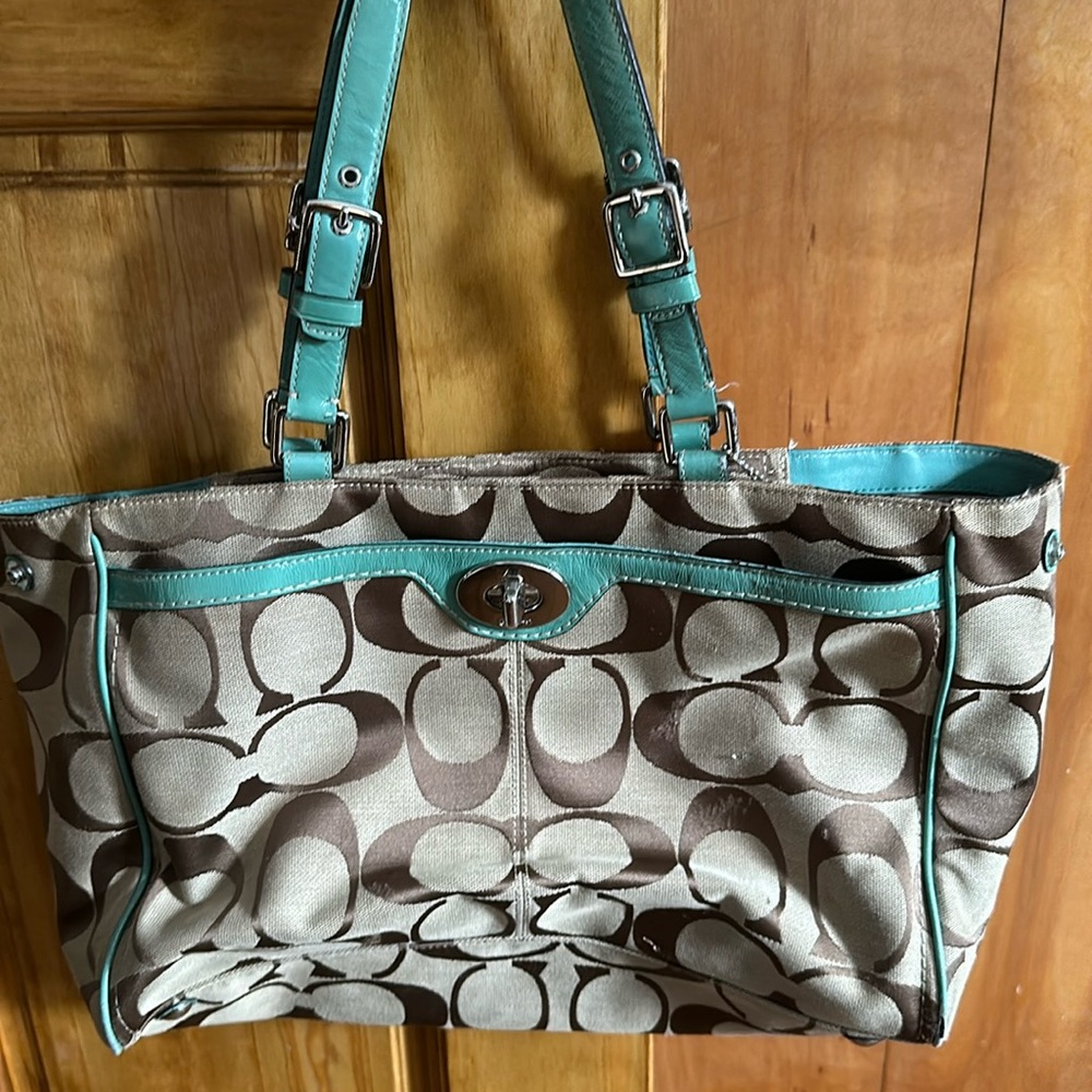 Teal coach bag